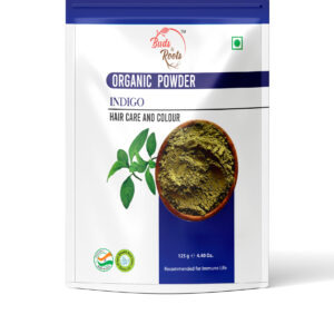 Buds & Roots Indigo Powder in Trinidad and Tobago, finely ground indigo powder in convenient packaging for traditional hair care and personal-care use.