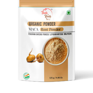 Buds & Roots Maca Root Organic Powder in Trinidad and Tobago, finely ground maca root powder in convenient packaging for everyday wellness use.
