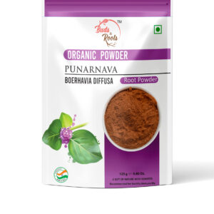 Buds & Roots Punarnava Organic Powder in Trinidad and Tobago, finely ground Punarnava powder in convenient packaging for everyday herbal use.