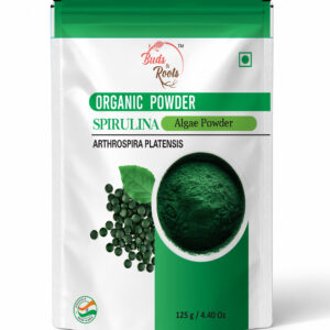 Buds & Roots Spirulina Algae Organic Powder in a resealable pouch.