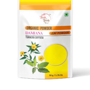 Buds & Roots Damiana Leaf Powder in Trinidad and Tobago, finely ground damiana leaf powder in convenient packaging for everyday herbal use.