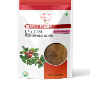 Buds & Roots Uva Ursi Leaf Powder in Trinidad and Tobago, finely ground uva ursi leaf powder in convenient packaging for herbal use.