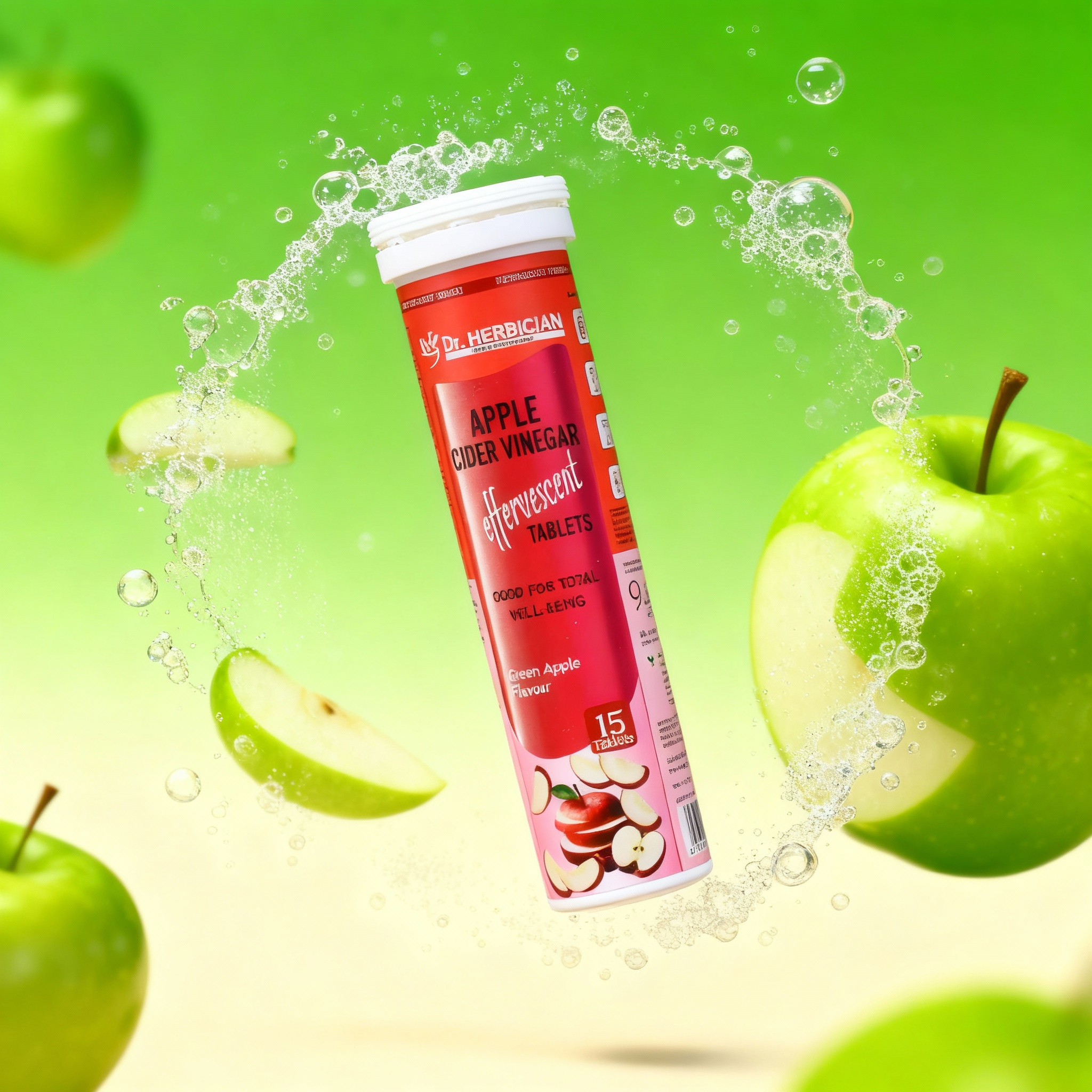 Dr. Herbician Apple Cider Vinegar Effervescent Tablets – Green Apple Flavor - Image 4