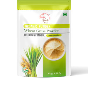 Buds & Roots Wheatgrass Organic Powder in Trinidad and Tobago, finely ground wheatgrass powder in a convenient package for everyday wellness use.